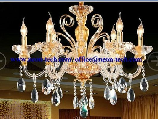 Disesuaikan mewah kristal lampu LED Hotel liontin, kustom lampu LED Fixtures