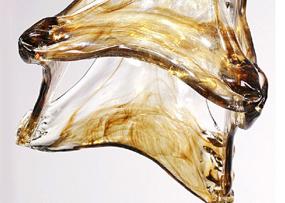 Grande luce di vetro ambrata decorativa commerciale dei candelieri 9 dell'hotel con la catena regolabile