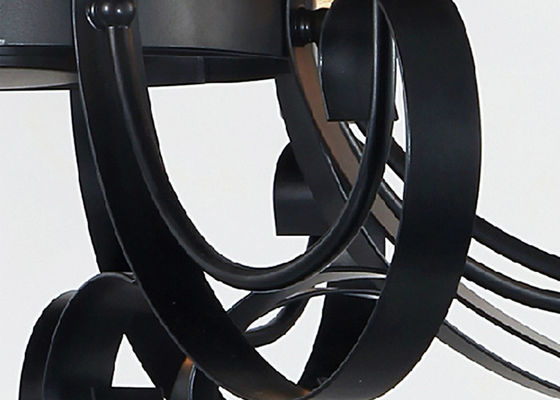 Komersial Dekorasi Amber Kaca Chandelier Hotel Large 9 Cahaya dengan Rantai Adjustable