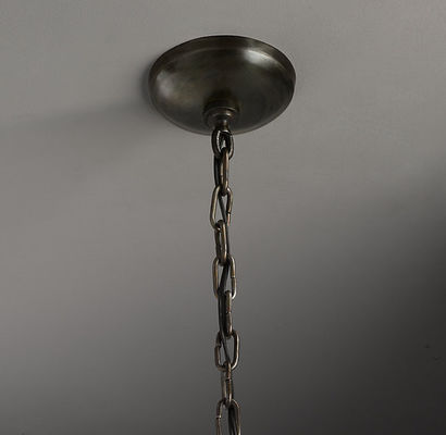 Nostalgia nghiệp Vintage chiếu sáng nhà hàng mộc Wrought Iron Chandelier Rope