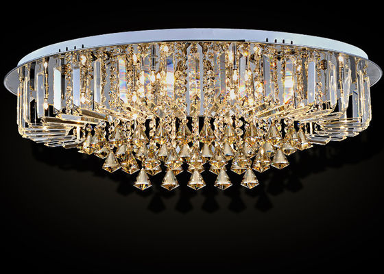 Luxury G4 Oval K9 Contemporary Ceiling Lights Cognac 600W