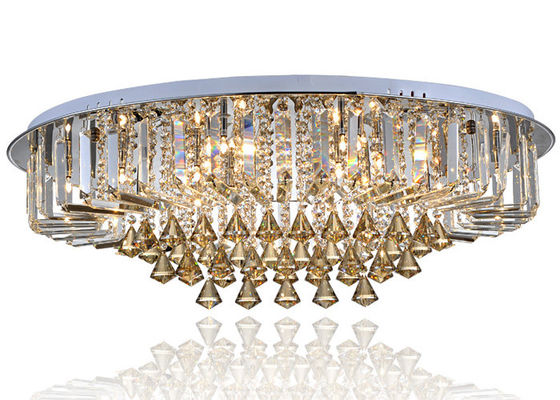 Cognac contemporain en cristal ovale 600W de plafonniers K9 du luxe G4