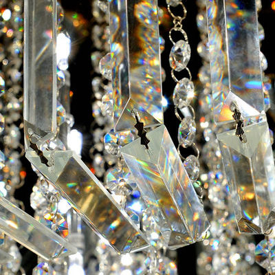 Plafonnier en cristal de luxe rond fait sur commande avec la baisse en verre de perle pour la maison/salon