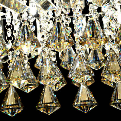 Plafonnier en cristal de luxe rond fait sur commande avec la baisse en verre de perle pour la maison/salon