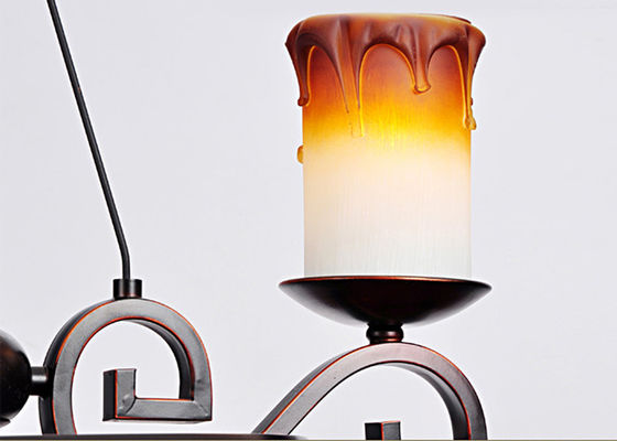 Lustre classique de fer travaillé du Bordeaux 3 léger, allumage de lustres de salle à manger