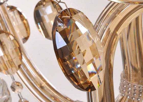 Candeliere a cristallo di lusso del cognac leggero 10, candelieri di vetro moderni del pendente