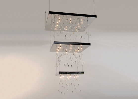 Illuminazione a cristallo di lusso del candeliere, candelieri dell'hotel con tre lampade di strato
