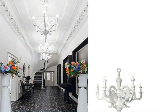 Max 40W White Hotel Żyrandole Żywica / Wood Żyrandol Dla Restauracja / Hotel Dekoracyjnej
