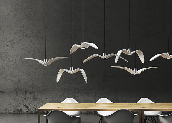 Piękny Nightbirds Zawieszenie Czysta Oświetlenie Oświetlenie LED Białe akrylowe Ptaki Shape