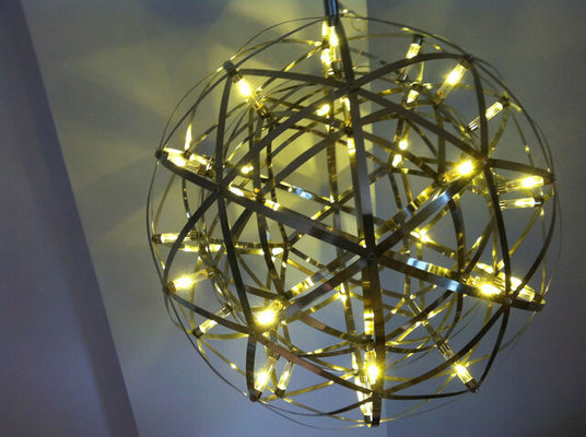Lampada di pendente a forma di palla rotonda moderna dell'acciaio inossidabile della luce della sospensione grande per la decorazione domestica