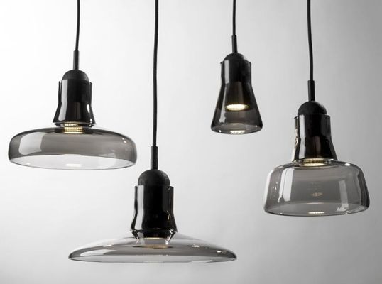 داخل سالن چراغ های تزئینی LED برای لوستر دود خاکستری آویز چراغ برای نوار