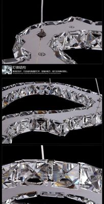 最小主義の方法創造的な LED シャンデリアは現代ギターの水晶ホテルの倍ミラーのステンレス鋼のシャンデリアをつけます