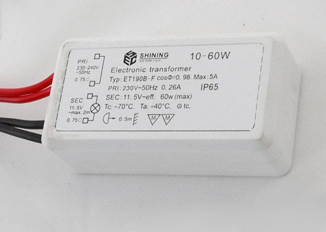 IP65 190V - transformador electrónico 10W de 250V BMC - 60W 2 años de garantía SEC-N-FB102
