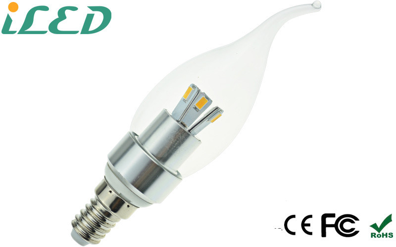 Warme weiße Kerzen-Birnen-kleine Überwurfmutter der Flammen-Spitzen-LED der Glühlampe-3W E14 LED