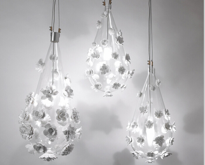 Vetro moderno delle lampade e lampada di pendente ceramica del fiore per la decorazione del negozio