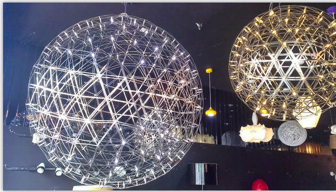 Lampada di pendente a forma di palla rotonda moderna dell'acciaio inossidabile della luce della sospensione grande per la decorazione domestica