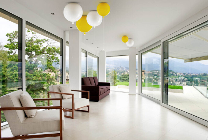 Merokok Gray Transparan Bola Kaca Ceiling Lamp Untuk Dekorasi Rumah