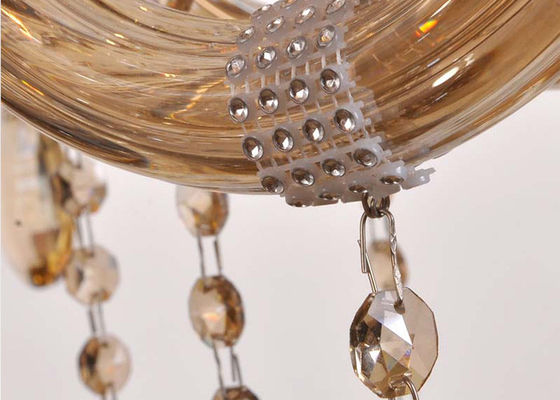 OEM Hotel Crystal Modern Chandelier Lighting / Home Glass Pendant Chandeliers 6 Light