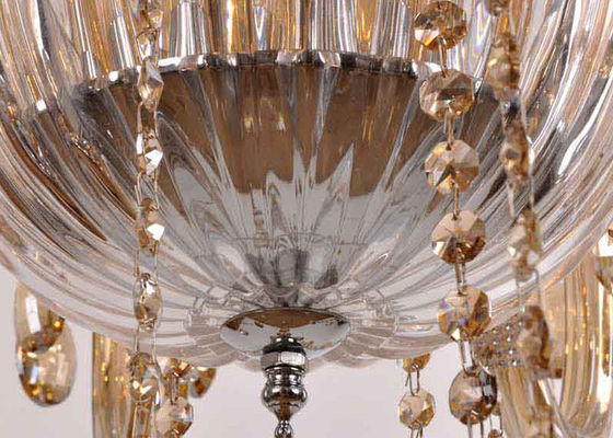 OEM Hotel Crystal Modern Chandelier Lighting / Home Glass Pendant Chandeliers 6 Light