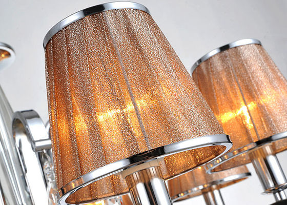 Hotel Zinc Alloy Retro Luxury Crystal Chandelier / Modern Chandeliers with Shades