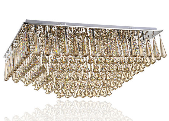Rectangle LED Crystal Ceiling Lights for Housing Estates , Hotel