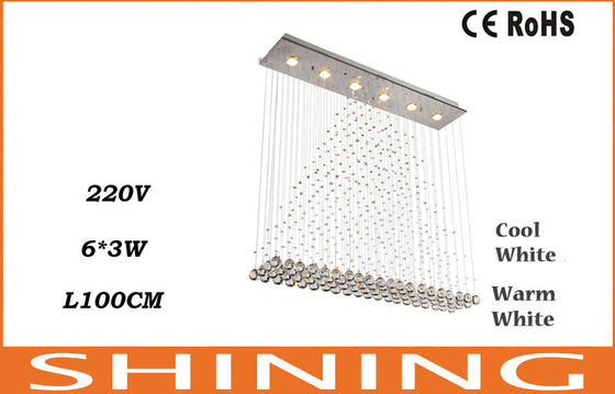 220V / 110v Cool White 18W LED Crystal Ceiling Lights Golden Finishing