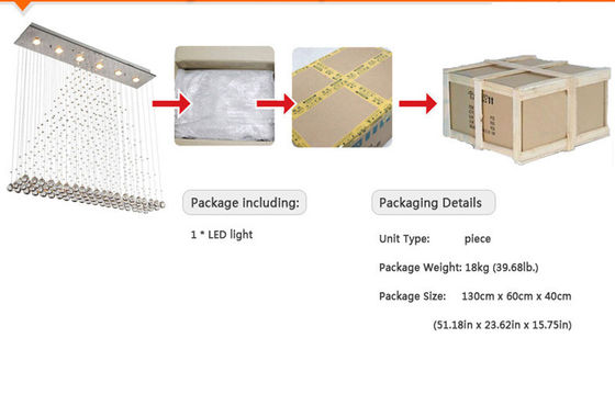 220V / 110v Cool White 18W LED Crystal Ceiling Lights Golden Finishing