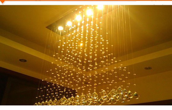 220V / 110v Cool White 18W LED Crystal Ceiling Lights Golden Finishing