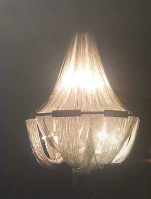 Luxury villas Large Modern Chandeliers Interior Chrome Metal Chain Suspension Lighting