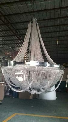 Luxury villas Large Modern Chandeliers Interior Chrome Metal Chain Suspension Lighting
