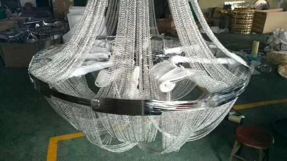 Luxury villas Large Modern Chandeliers Interior Chrome Metal Chain Suspension Lighting