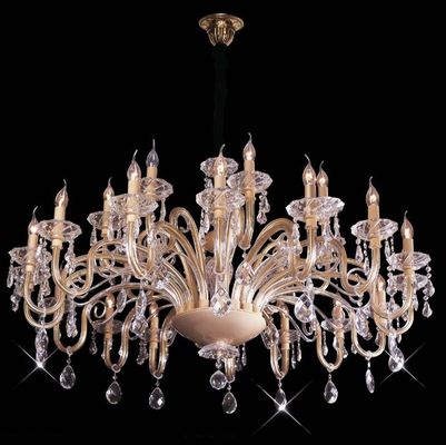 24 Arms E14 Base Crystal Suspension Chandeliers Lighting Manufacturer
