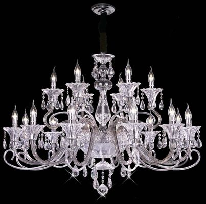 24 Arms E14 Base Crystal Suspension Chandeliers Lighting Manufacturer