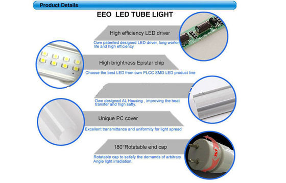 120cm T8 LED Tube Light 20watt 1780Lm For Indoor Illumination